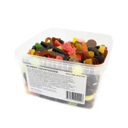 Snabb leverans Blandat oinslaget godis i plastburk