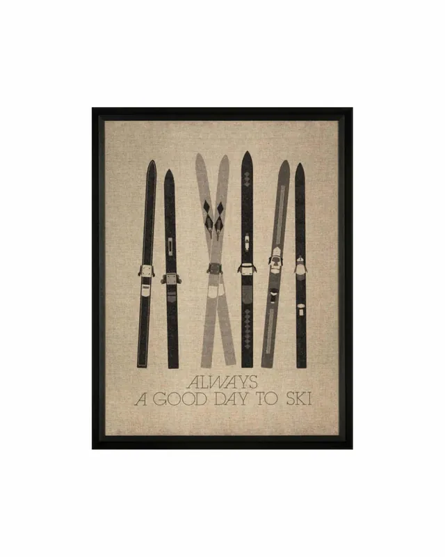 Outlet Tavla A Good Day to Ski med svart ram 35 X 45cm