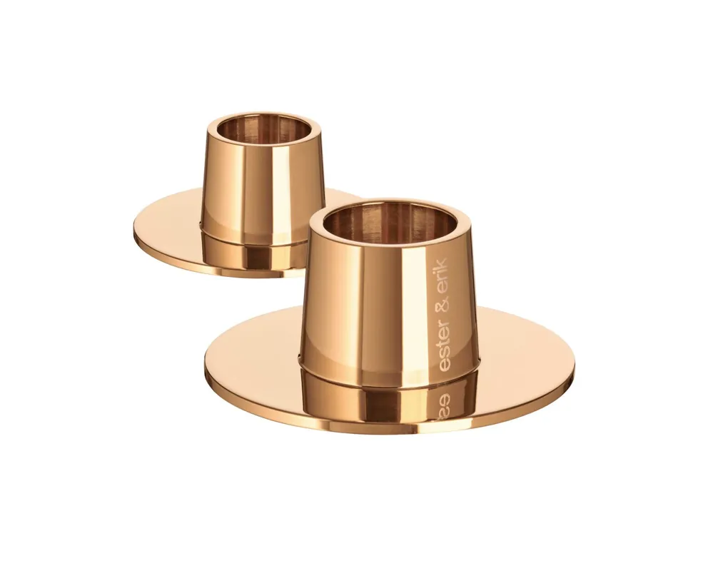Nyhet Ester & Erik Ljusstake Medium Blank Rose Guld 1st