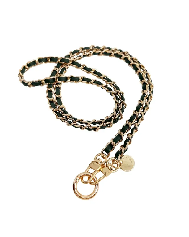 Populärt val In sunny mood mobilhalsband mörkgön guld