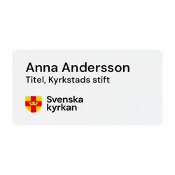 Namnbricka plast, 60x30 mm, Vit, 4-färgs Fri frakt