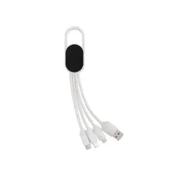 Billigare 4-i-1 kabel med karbinclip
