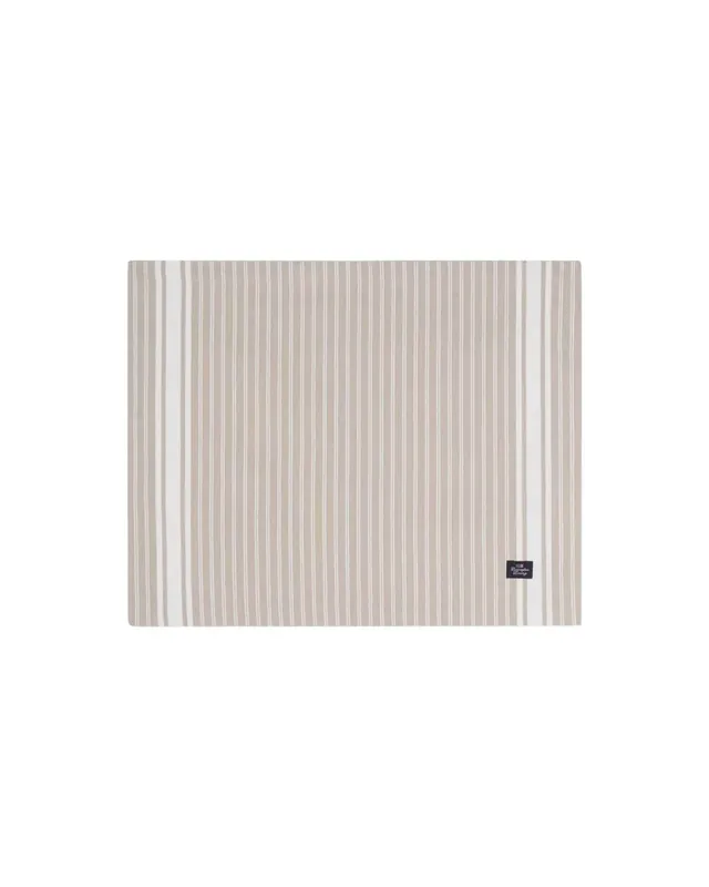 Lexington Icons randigt bordsunderlägg i oxford, vit/beige Rabatt