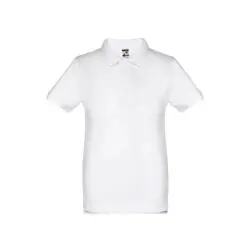 Billig THC ADAM KIDS WH. Kortärmad pikétröja för barn (unisex). vit färg