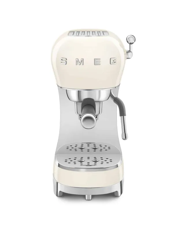 Billig Smeg Manuell espressomaskin | Beige Högblank 50's Style