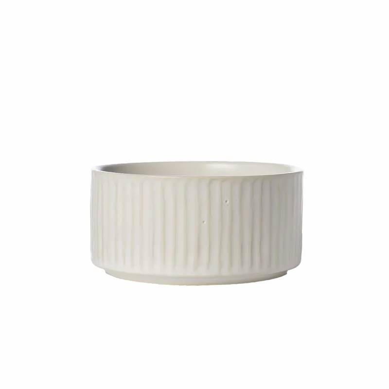 Kundfavorit ERNST Skål d12 h6 cm räfflad naturvit