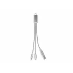 2-i-1 laddningskabel USB-A/C till USB-C & Lightning Aluminium Trygg betalning