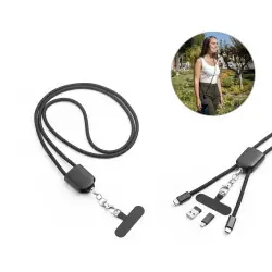 ZEWAIL. Snodd med inkluderad smartphonehållare, USB-C-kabel och olika adaptrar i återvunnet ABS och Fynd