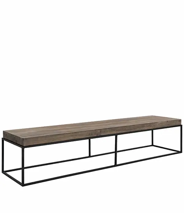 Premium Artwood CARLISLE Mediabänk – Massiv ek och svart metall 180x45cm