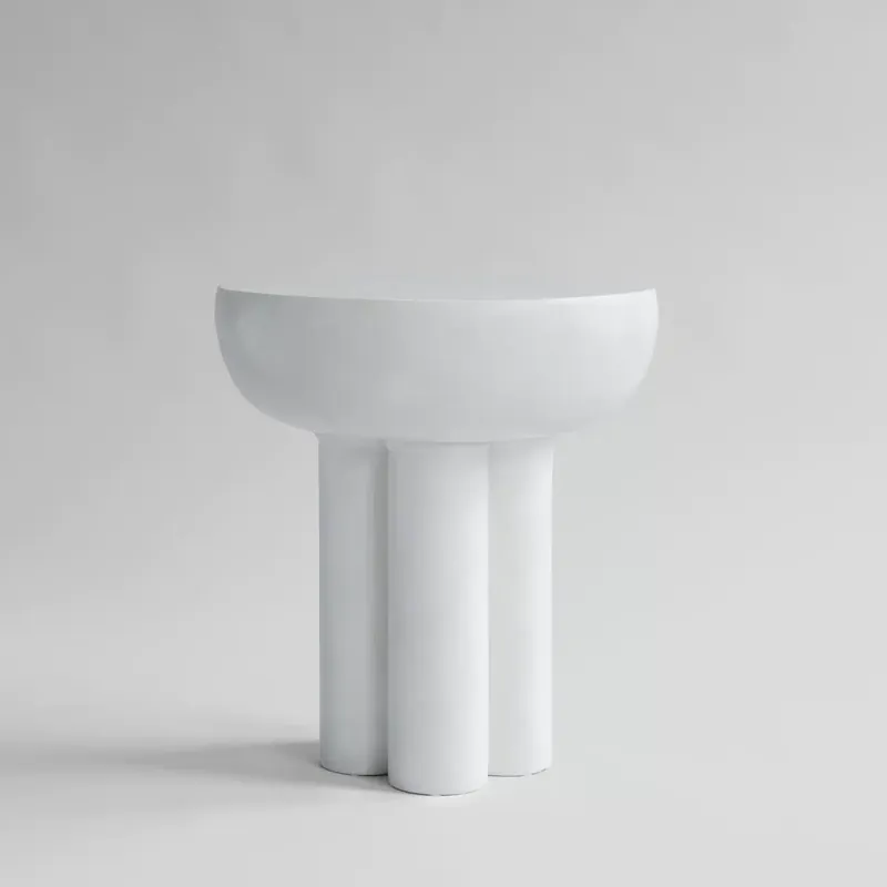 101 Copenhagen Crown sidobord tall Ø45 cm - Bone White Premium