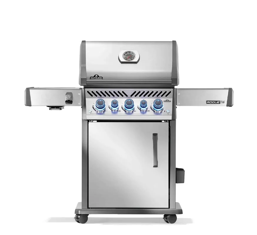Napoleon Rogue PRO-S 425 Gasolgrill i Rostfritt Stål med SIZZLE ZONE™ och Rotisseribrännare I lager