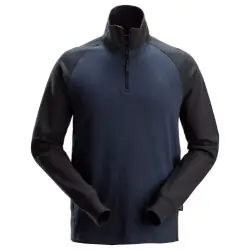 Tvåfärgad sweatshirt med dragkedja Utförsäljning