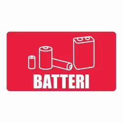 Beställ nu Återvinningsdekal Batteri 180x100 mm
