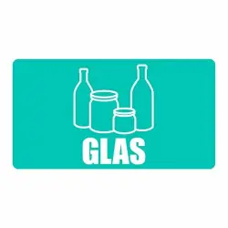 Återvinningsdekal Glas 180x100 mm Fri frakt