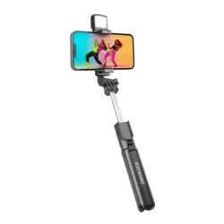 Köp nu SBS Universal selfiepinne med inbyggd LED-lampa och stativ. Svart