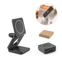 Begränsat erbjudande BROGLIE. Supersnabb 15W 4-i-1 magnetisk trådlös laddare i återvunnen ABS (100 % rABS)