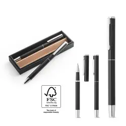Billig LEAH. Roller- och kulspetspenneset i aluminium (94 % rAL) med klämma