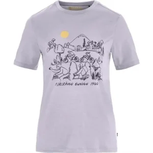 Cykeltröja Fjällräven Hoja Lugnt Wool T-shirt W Lavender Mist Billigare