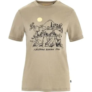 Cykeltröja Fjällräven Hoja Lugnt Wool T-shirt W Fossil Populär